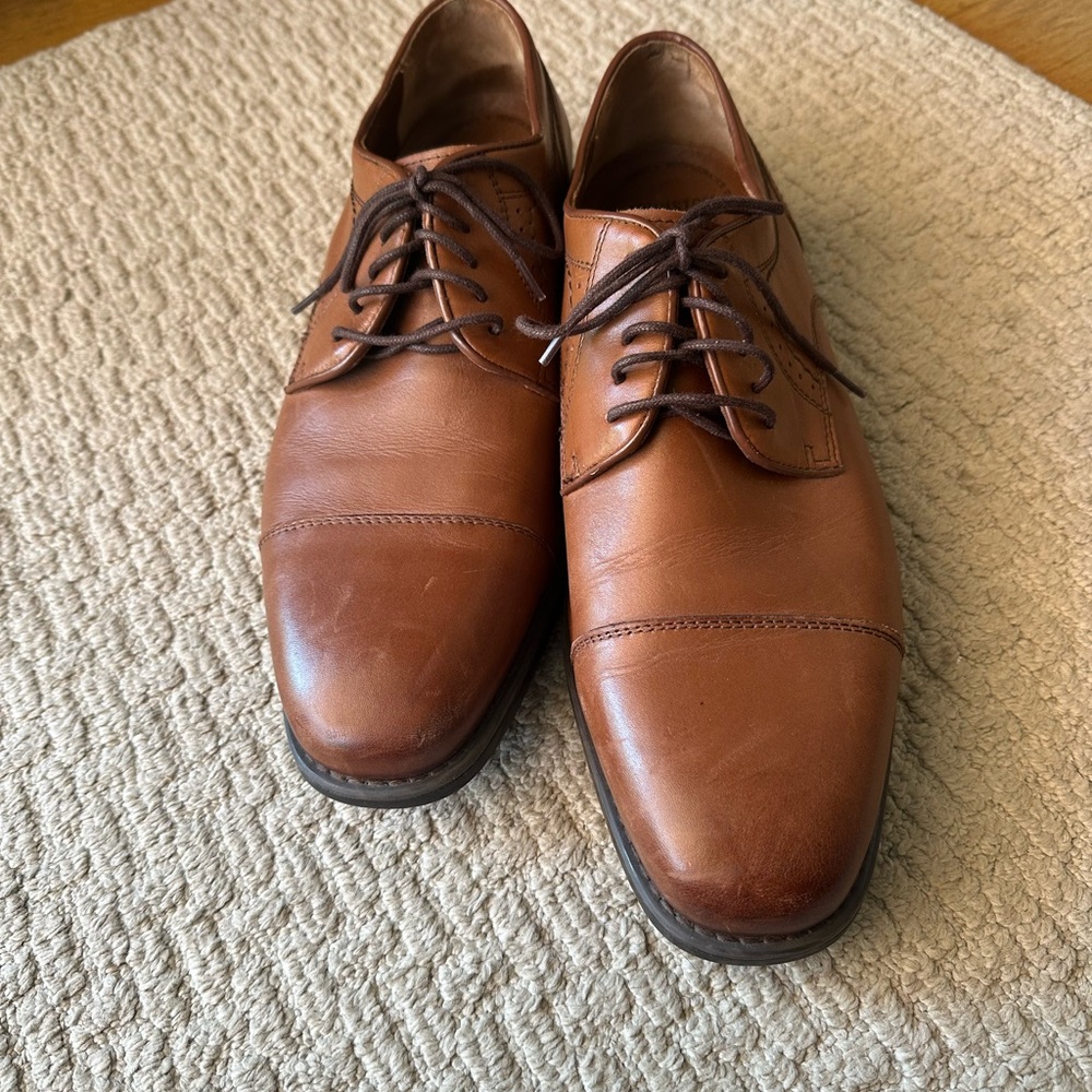 Johnston & Murphy Carmel Brown Oxford Dress Shoes -Size 11.5